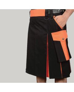 Black & Orange Hybrid Kilt