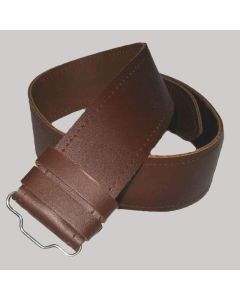 Brown Embossed Plain Kilt Belt With Celtic Buckle