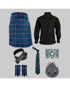 Douglas Tartan Kilt With Ghillie Shirt & Accessories Deal