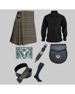 Kennedy Weather Tartan Kilt With Ghillie Shirt & Accessories Deal