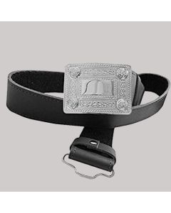 Plain Leather Belt With Silver Kilt Belt Buckle