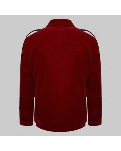 Red Velvet Highland Wedding Argyle Jacket and Waistcoat for Men