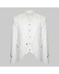 White Argyll Jacket and Vest Made to Measure for Men