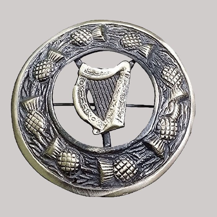 Antique Irishharp Kilt Brooch