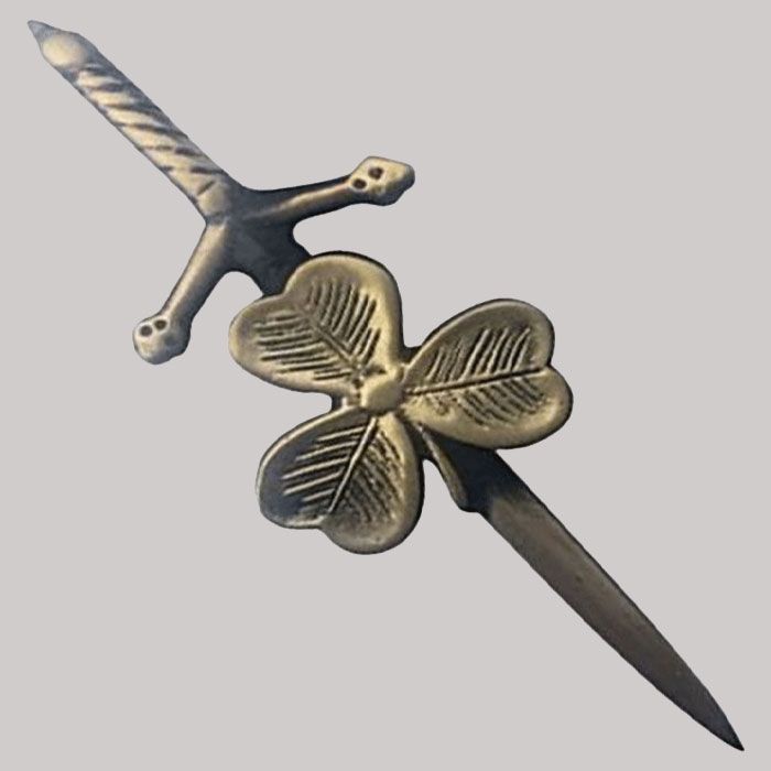 Antique Shamrock Kilt Pin