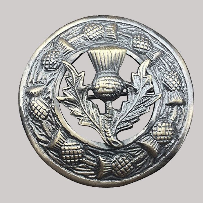 Antique Thistle Kilt Brooch