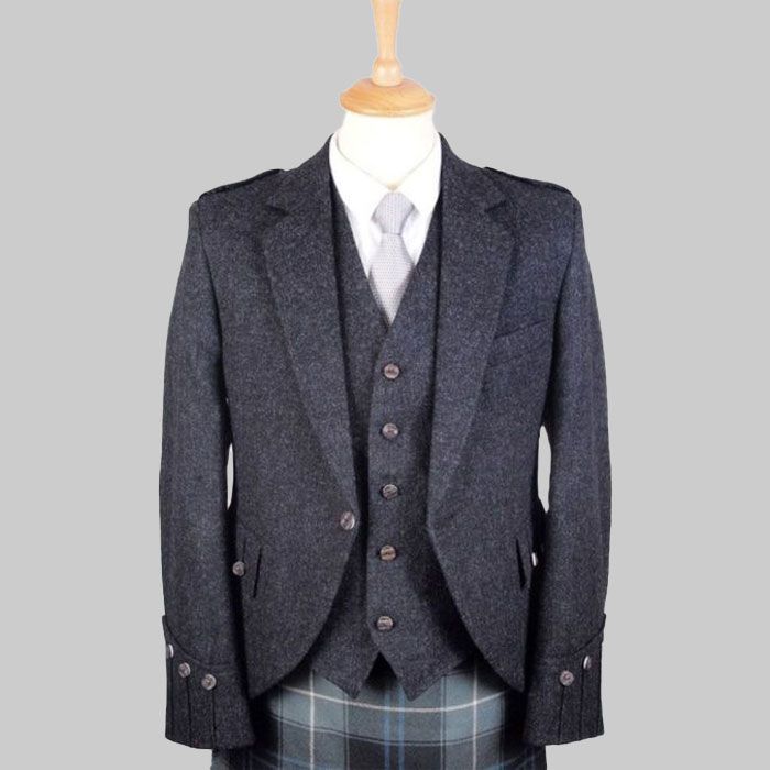 Argyll Tweed Jacket - Charcoal for Men