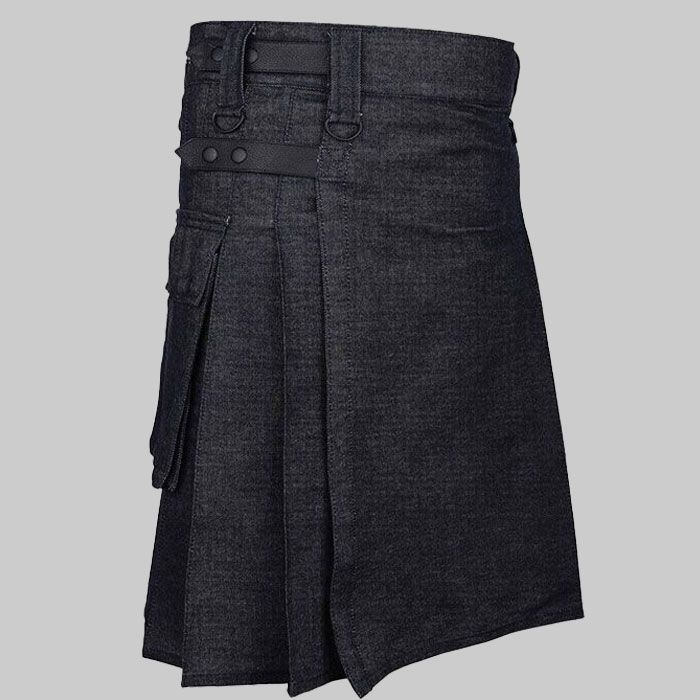 Black Denim Kilt
