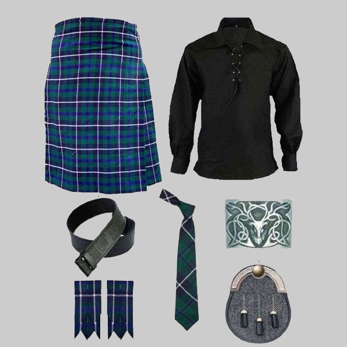 Douglas Tartan Kilt With Ghillie Shirt & Accessories Deal