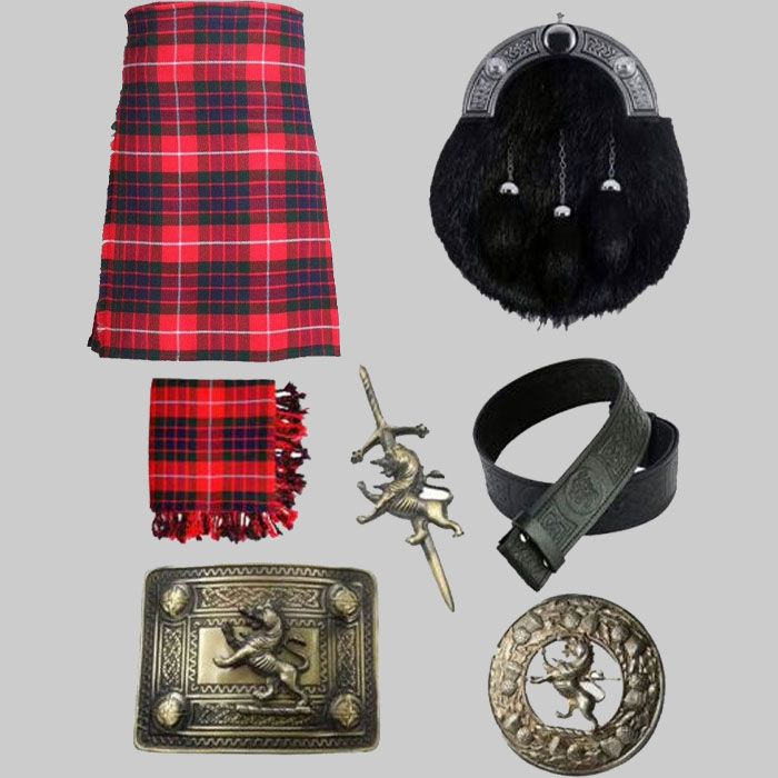 Fraser Tartan Kilt & With Antique Accessories Deal for Men