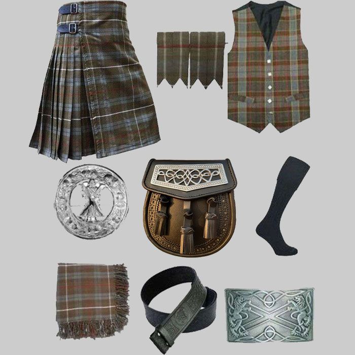Fraser Weathered Tartan Kilt Deal for Men