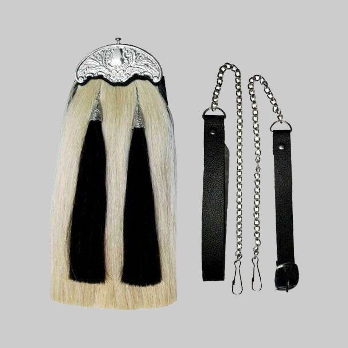 Horse Hair Sporran With Two Black Tassels