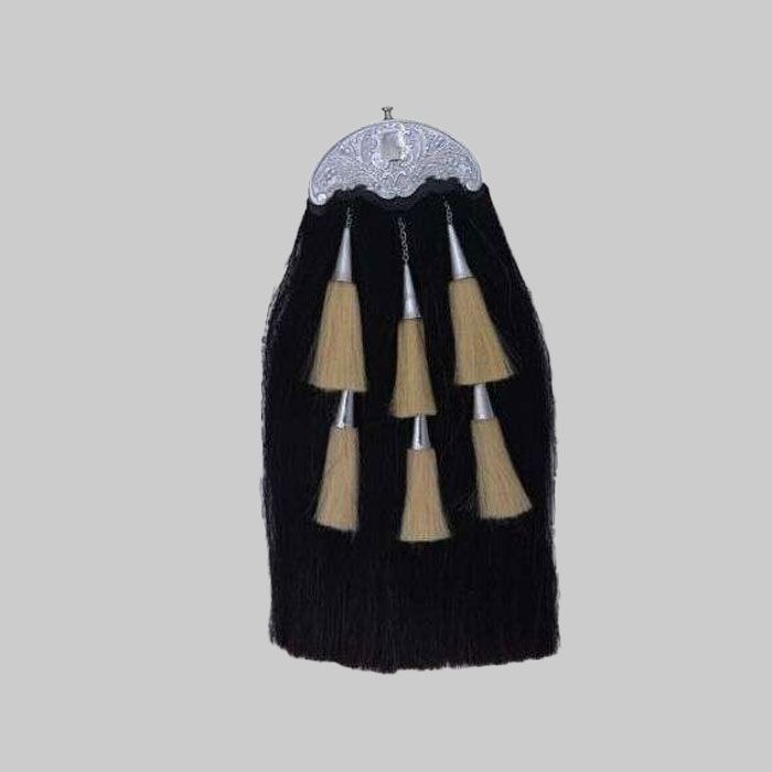 Men Scottish Horse Hair Sporran With 6 Tassels for Men