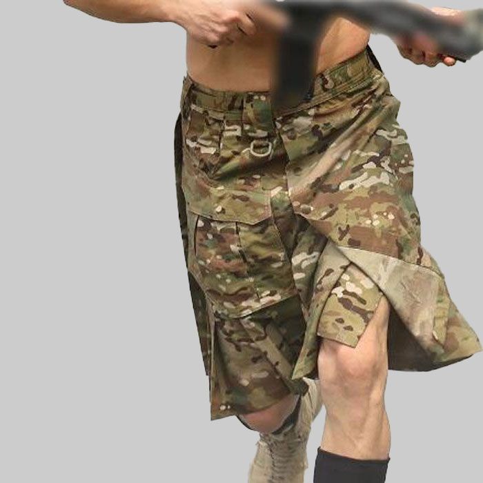 Multi Camouflage Utility Kilt for Men