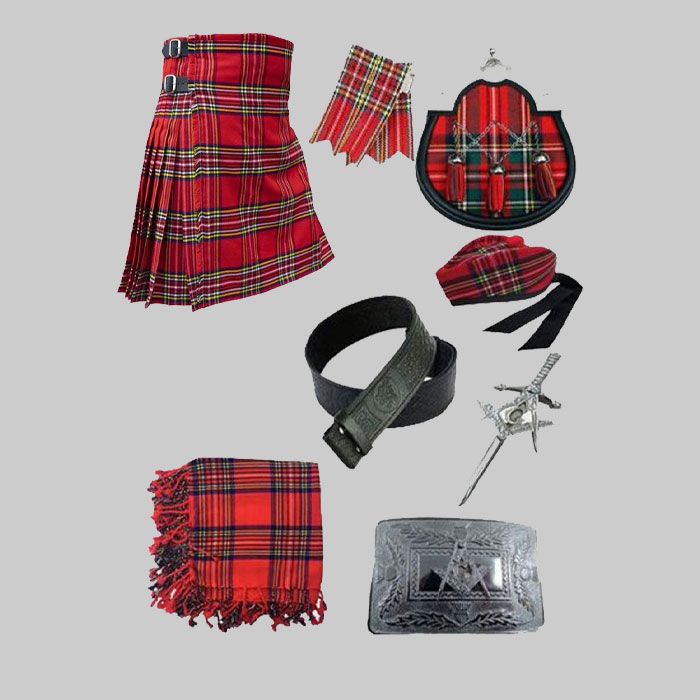 Royal Stewart Tartan Kilt With All Scottish Wedding Accessories Deal