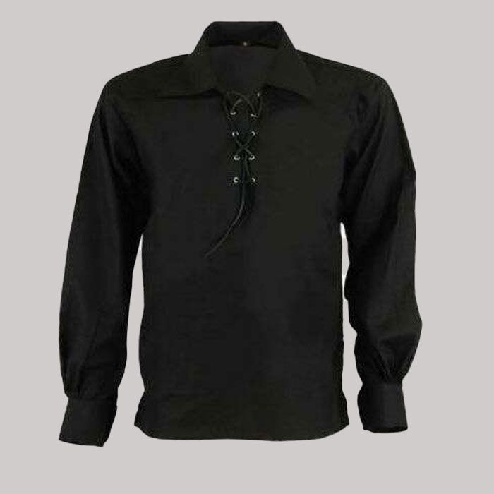 Scottish Black Jacobite Ghillie Shirt