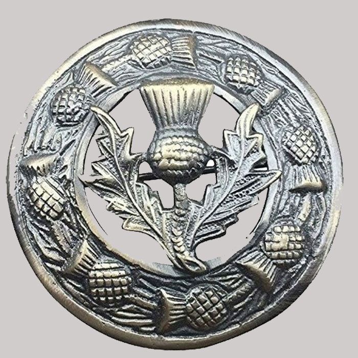 Thistle Badge Fly Plaid Brooch