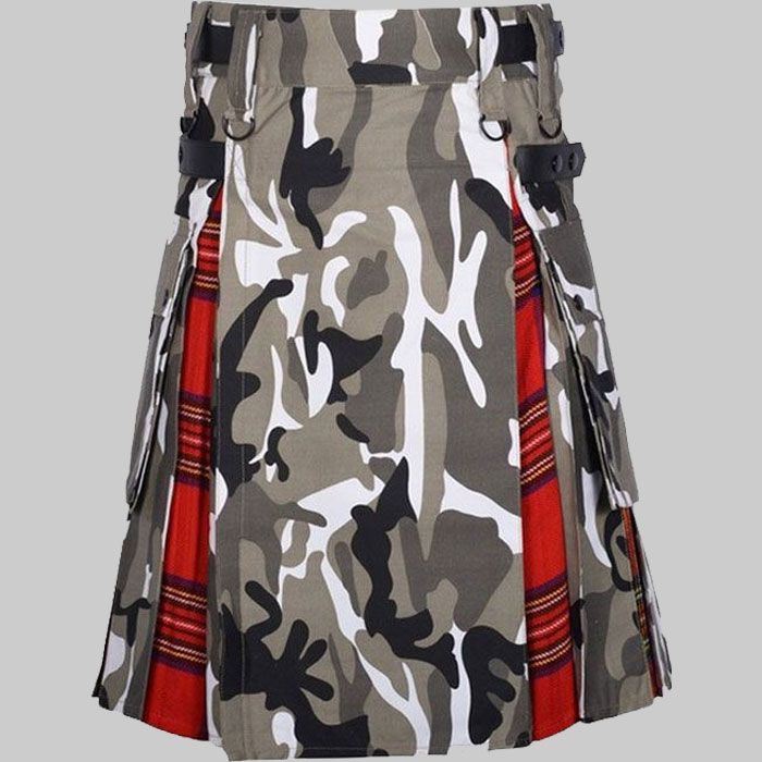 Urban Camouflage Hybrid Utility Kilt Royal Stewart Tartan for Men